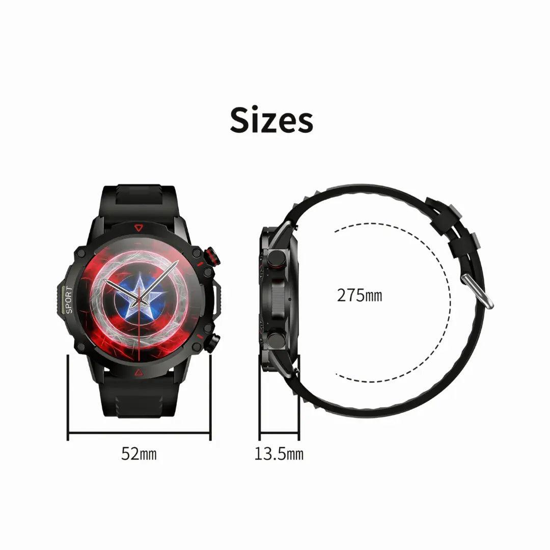 TF10 Pro Smartwatch with AMOLED Display - Rugged Black Sports Watch